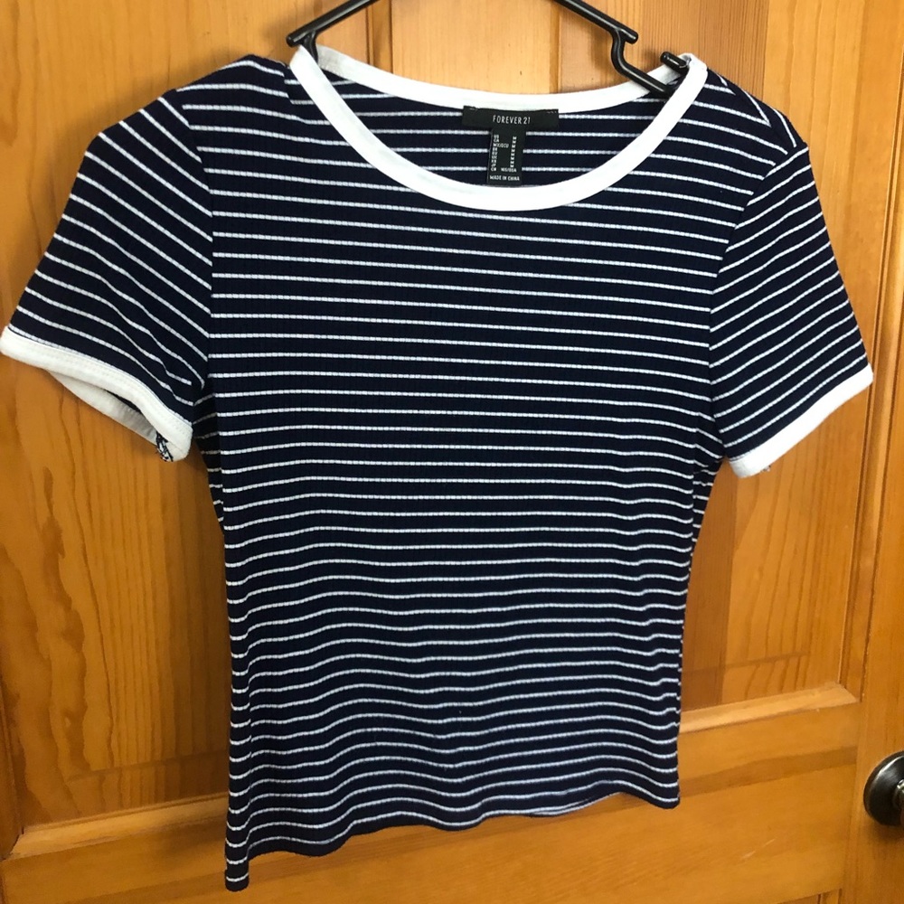 Navy Blue Striped Tee BOGO
